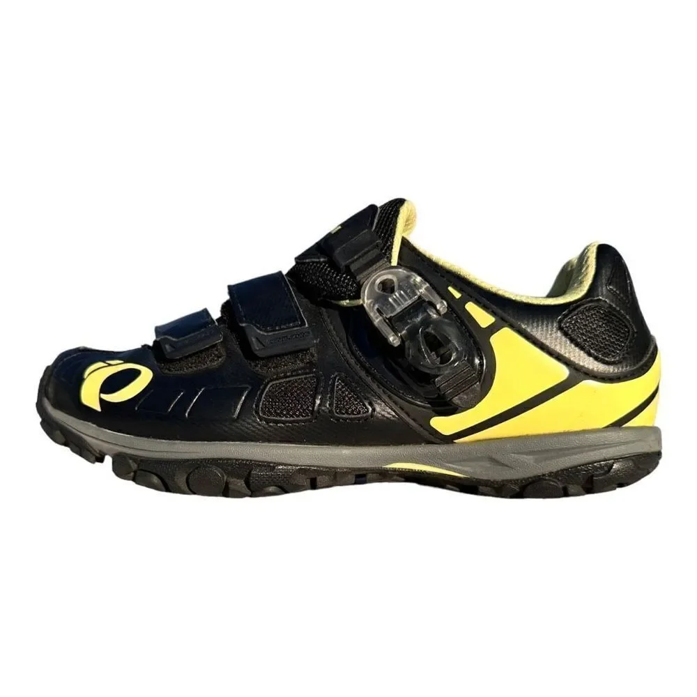 Pearl Izumi x-Alp Enduro IV clip on bicycle shoes women’s size 11.5 black yellow